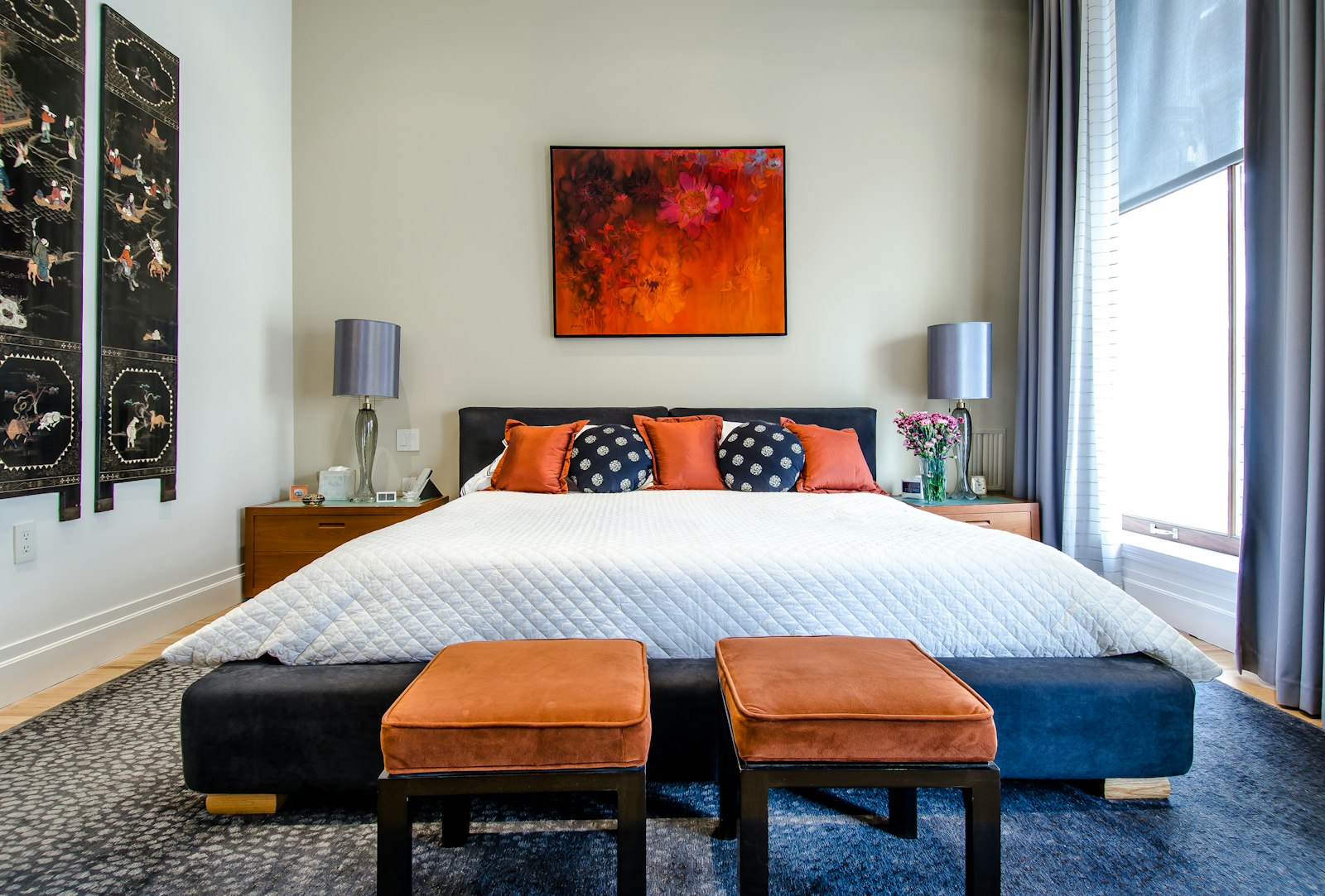 Bedroom in the Marchmont two-bed flat
